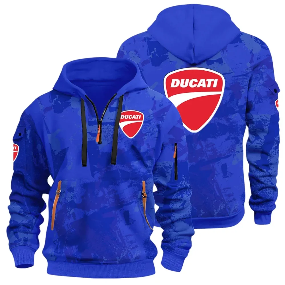 Velocity Beast Hoodie Half Zip 3D Print, Urban Style & Relaxed Fit Hoodie CAR514 - Blue