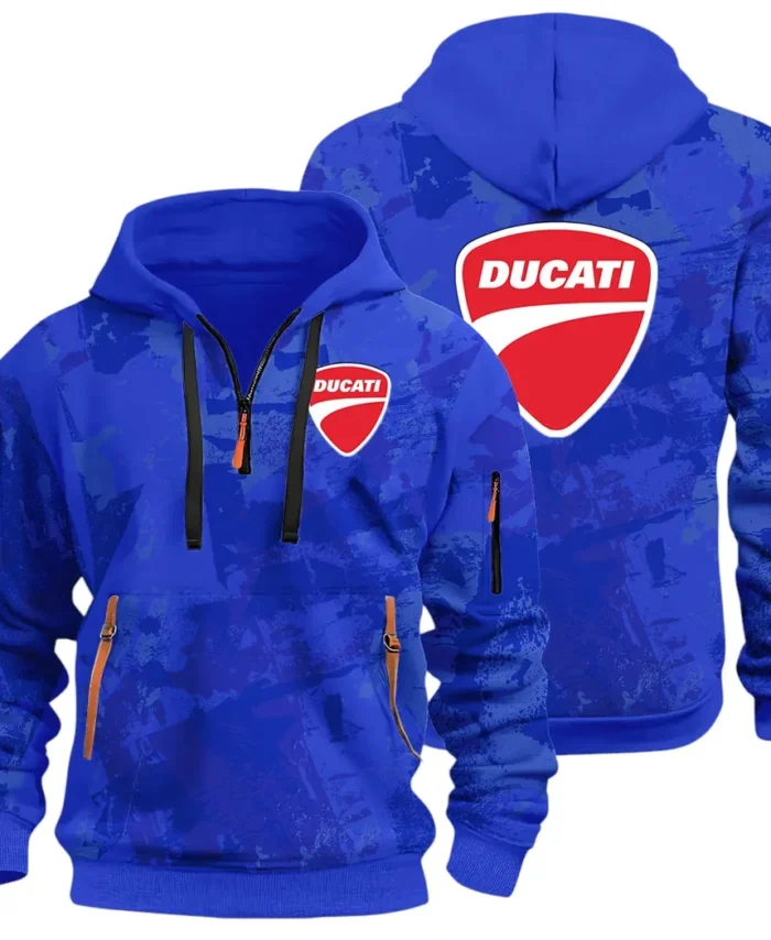 Velocity Beast Hoodie Half Zip 3D Print, Urban Style & Relaxed Fit Hoodie CAR514 - Blue