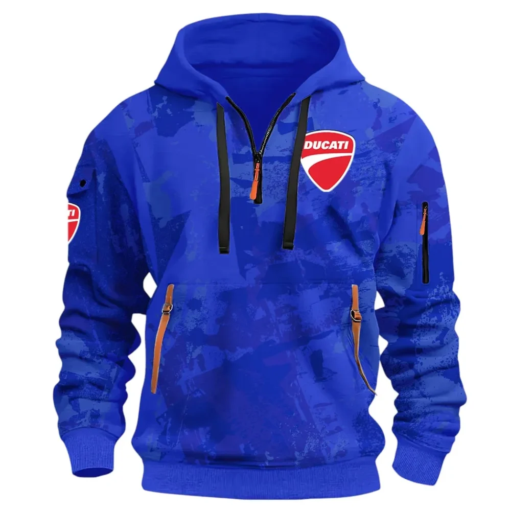 Velocity Beast Hoodie Half Zip 3D Print, Urban Style & Relaxed Fit Hoodie CAR514 - Blue - Image 2