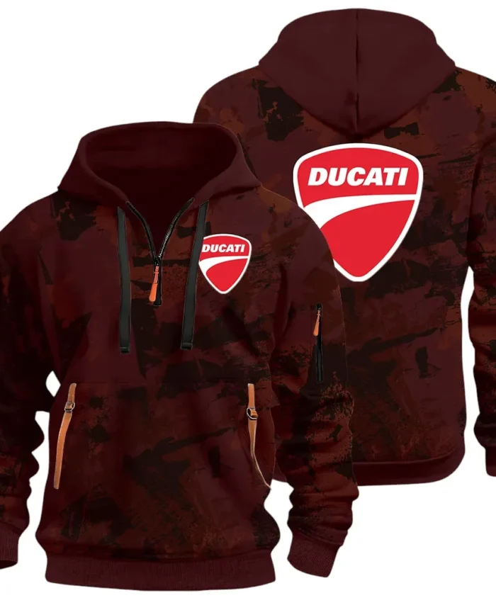 Velocity Beast Hoodie Half Zip 3D Print, Urban Style & Relaxed Fit Hoodie CAR514 - Dark Red