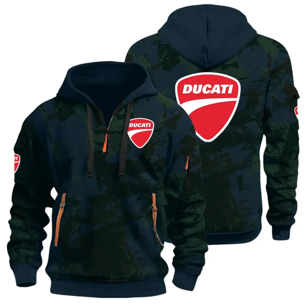 Velocity Beast Hoodie Half Zip 3D Print, Urban Style & Relaxed Fit Hoodie CAR514 - Navy