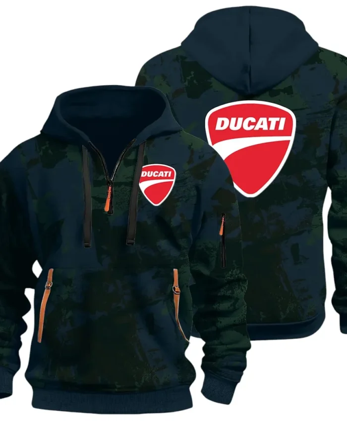 Velocity Beast Hoodie Half Zip 3D Print, Urban Style & Relaxed Fit Hoodie CAR514 - Navy