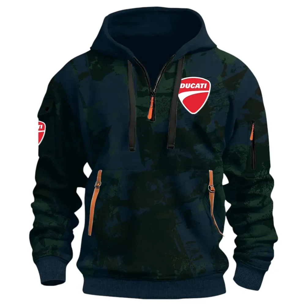 Velocity Beast Hoodie Half Zip 3D Print, Urban Style & Relaxed Fit Hoodie CAR514 - Navy - Image 2