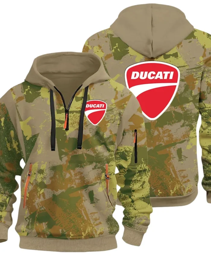 Velocity Beast Hoodie Half Zip 3D Print, Urban Style & Relaxed Fit Hoodie CAR514 - Khaki