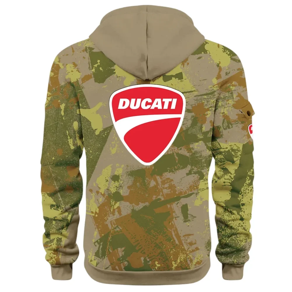 Velocity Beast Hoodie Half Zip 3D Print, Urban Style & Relaxed Fit Hoodie CAR514 - Khaki - Image 3
