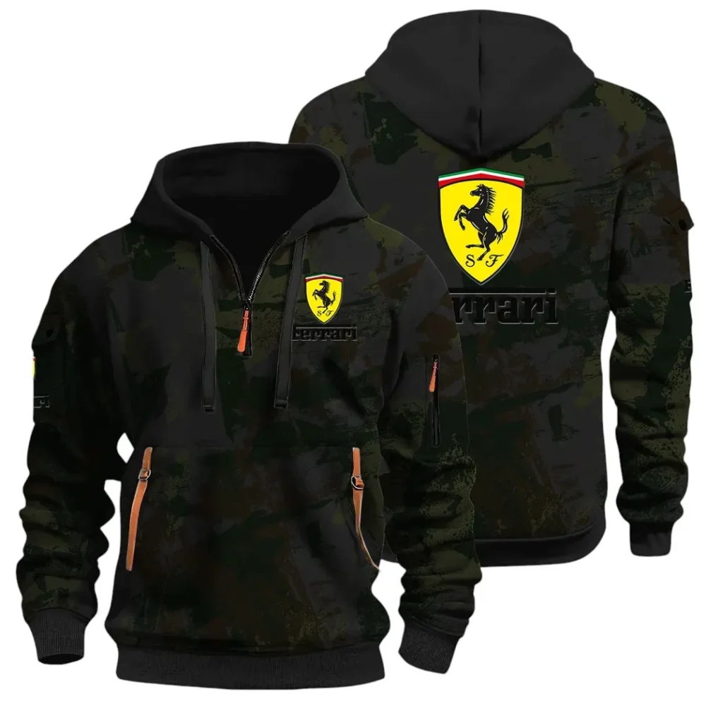 Superfast Road Car Hoodie Half Zip 3D Print, Comfortable Daily Wear CAR514 - Black