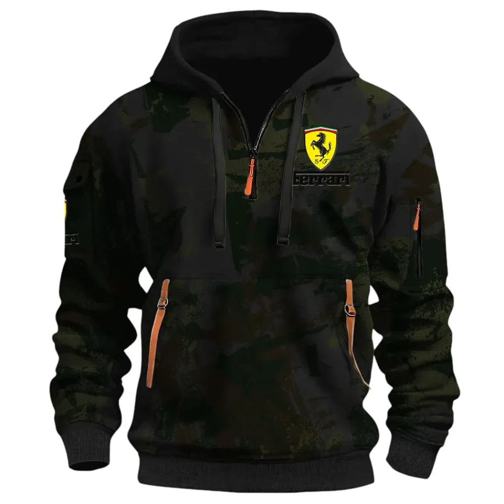 Superfast Road Car Hoodie Half Zip 3D Print, Comfortable Daily Wear CAR514 - Black - Image 2