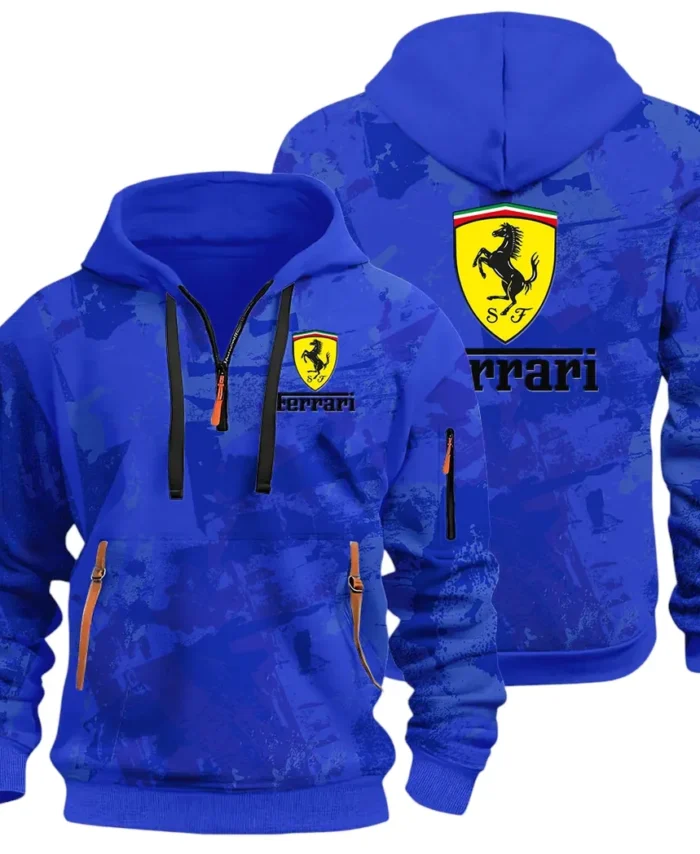 Superfast Road Car Hoodie Half Zip 3D Print, Comfortable Daily Wear CAR514 - Blue