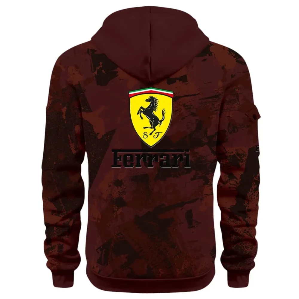 Superfast Road Car Hoodie Half Zip 3D Print, Comfortable Daily Wear CAR514 - Dark Red - Image 3