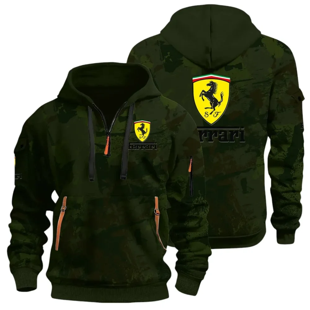 Superfast Road Car Hoodie Half Zip 3D Print, Comfortable Daily Wear CAR514 - Green