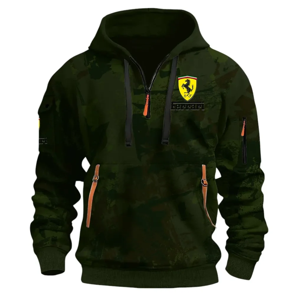 Superfast Road Car Hoodie Half Zip 3D Print, Comfortable Daily Wear CAR514 - Green - Image 2