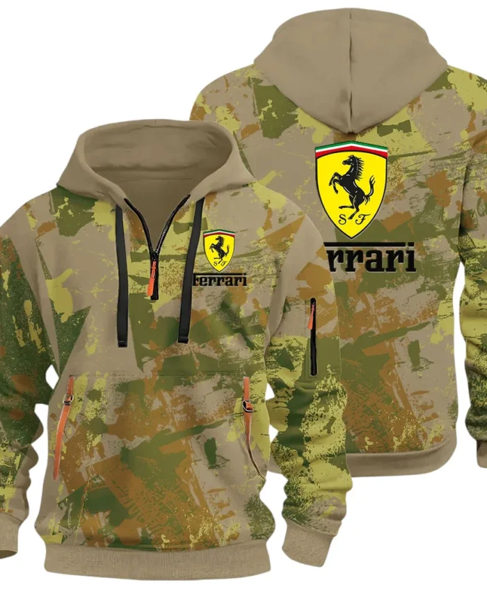 Superfast Road Car Hoodie Half Zip 3D Print, Comfortable Daily Wear CAR514 - Khaki