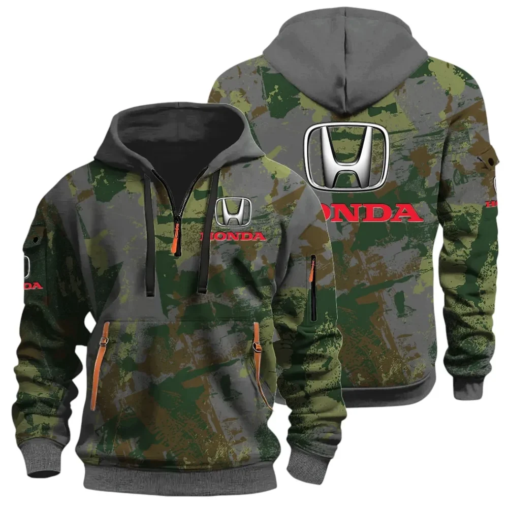 Compact Car Hoodie Half Zip 3D Print, Comfortable Daily Hoodie CAR514 - Dark Gray