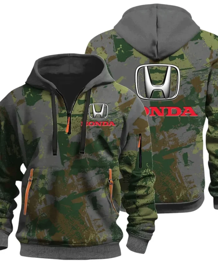 Compact Car Hoodie Half Zip 3D Print, Comfortable Daily Hoodie CAR514 - Dark Gray
