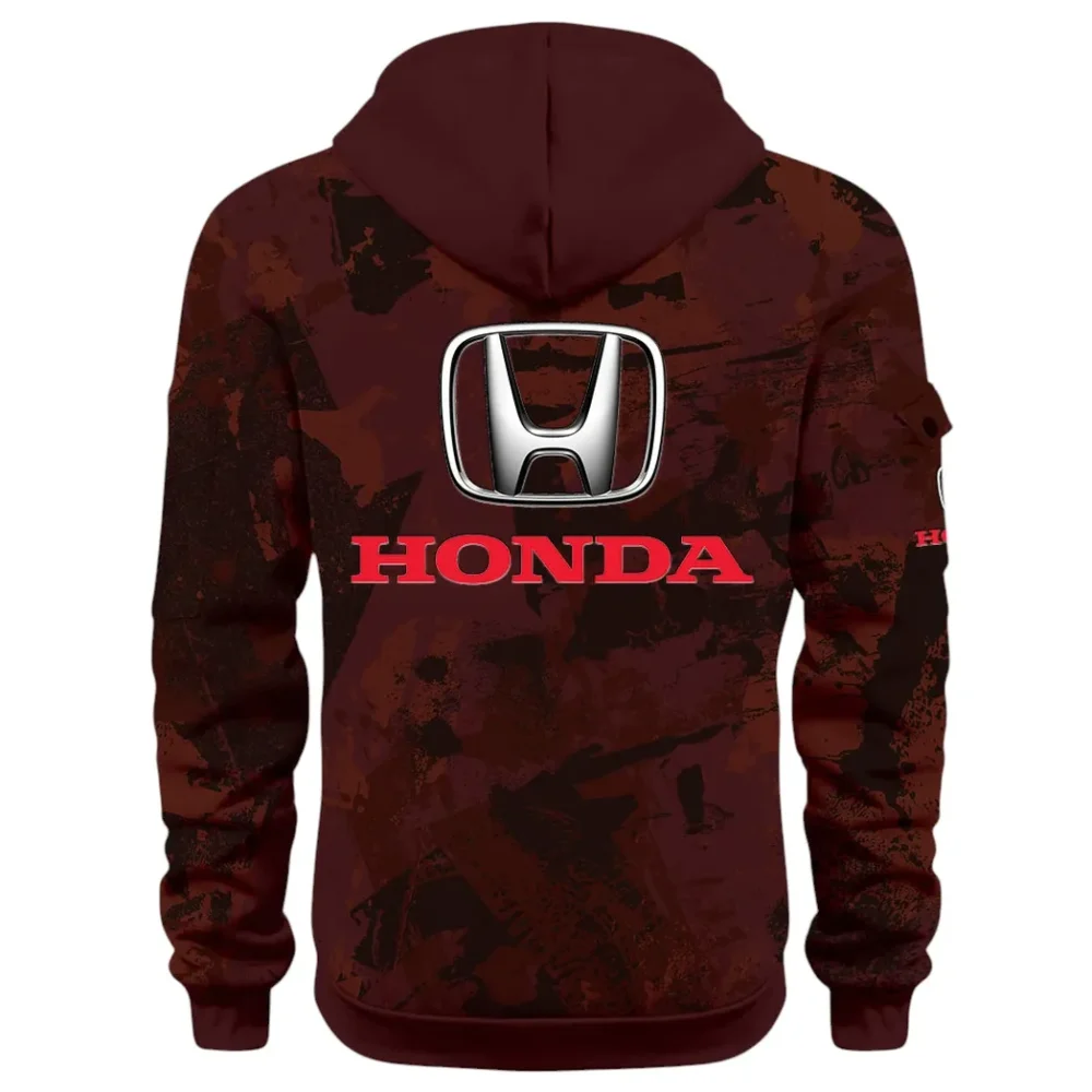 Compact Car Hoodie Half Zip 3D Print, Comfortable Daily Hoodie CAR514 - Dark Red - Image 3