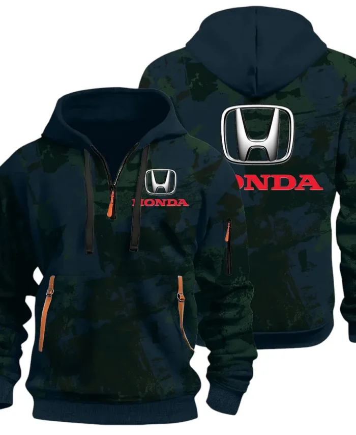 Compact Car Hoodie Half Zip 3D Print, Comfortable Daily Hoodie CAR514 - Navy