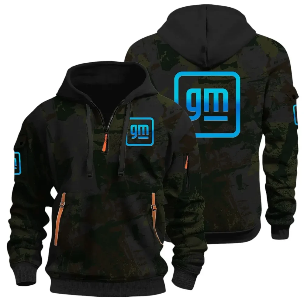 Automotive Brand Hoodie Half Zip 3D Print, Lightweight & Comfortable Streetwear Hoodie CAR514 - Black