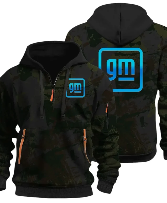 Automotive Brand Hoodie Half Zip 3D Print, Lightweight & Comfortable Streetwear Hoodie CAR514 - Black