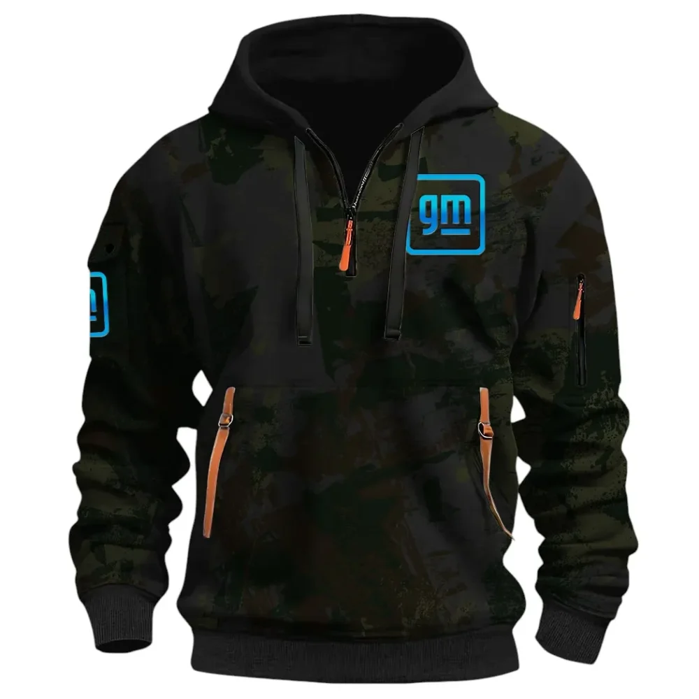 Automotive Brand Hoodie Half Zip 3D Print, Lightweight & Comfortable Streetwear Hoodie CAR514 - Black - Image 2