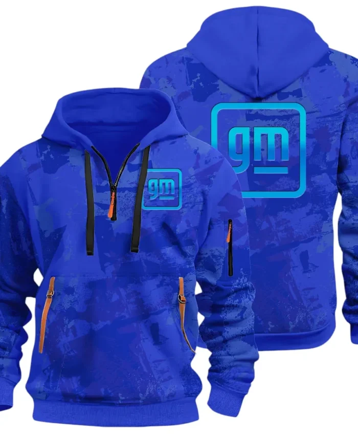 Automotive Brand Hoodie Half Zip 3D Print, Lightweight & Comfortable Streetwear Hoodie CAR514 - Blue
