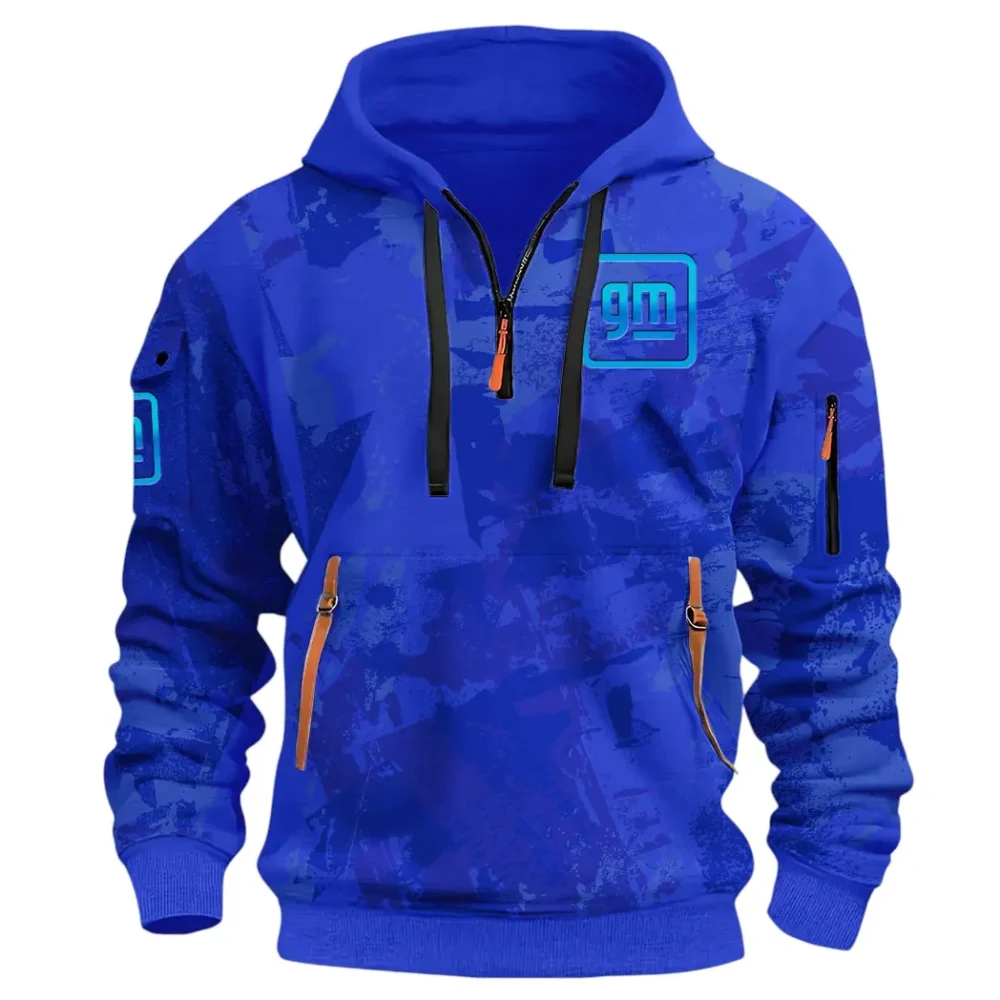 Automotive Brand Hoodie Half Zip 3D Print, Lightweight & Comfortable Streetwear Hoodie CAR514 - Blue - Image 2