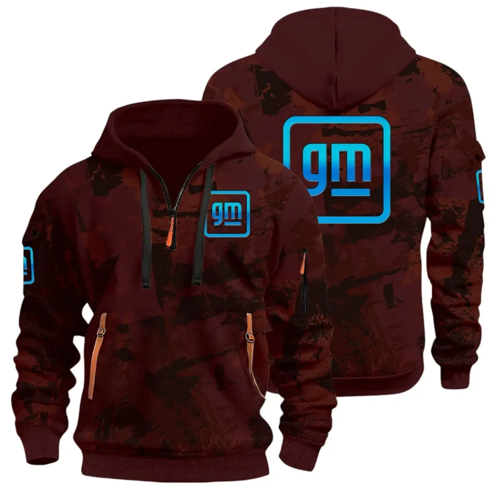 Automotive Brand Hoodie Half Zip 3D Print, Lightweight & Comfortable Streetwear Hoodie CAR514 - Dark Red