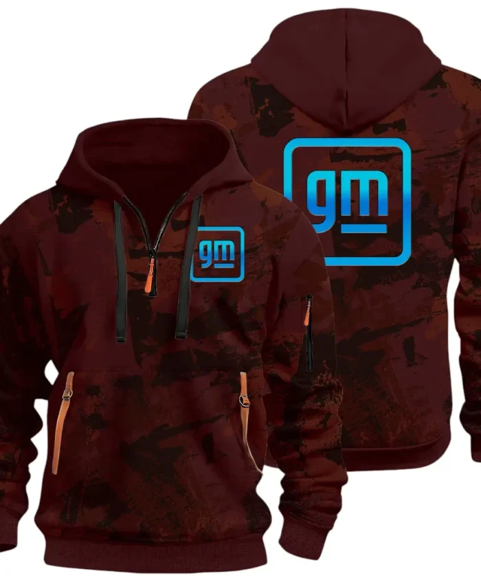 Automotive Brand Hoodie Half Zip 3D Print, Lightweight & Comfortable Streetwear Hoodie CAR514 - Dark Red