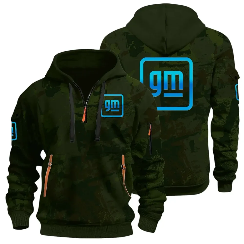 Automotive Brand Hoodie Half Zip 3D Print, Lightweight & Comfortable Streetwear Hoodie CAR514 - Green