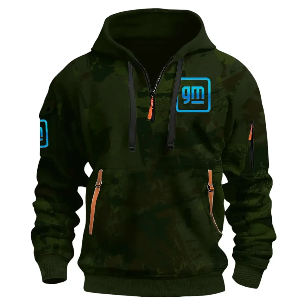 Automotive Brand Hoodie Half Zip 3D Print, Lightweight & Comfortable Streetwear Hoodie CAR514 - Green - Image 2