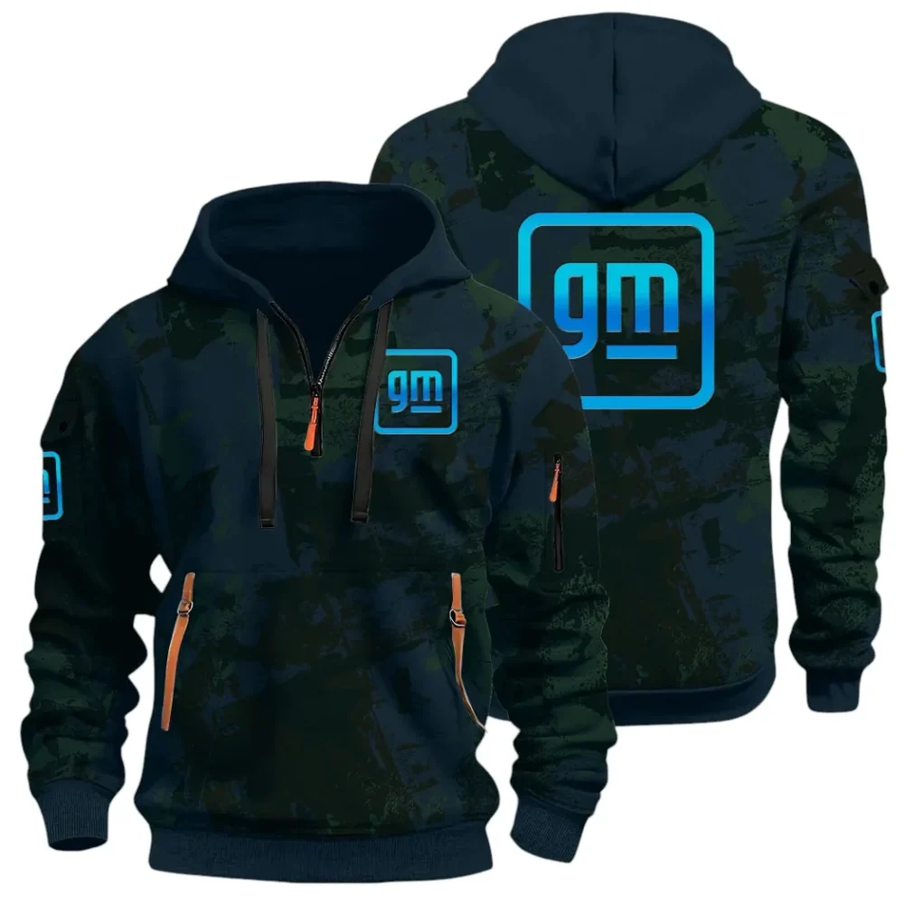 Automotive Brand Hoodie Half Zip 3D Print, Lightweight & Comfortable Streetwear Hoodie CAR514 - Navy