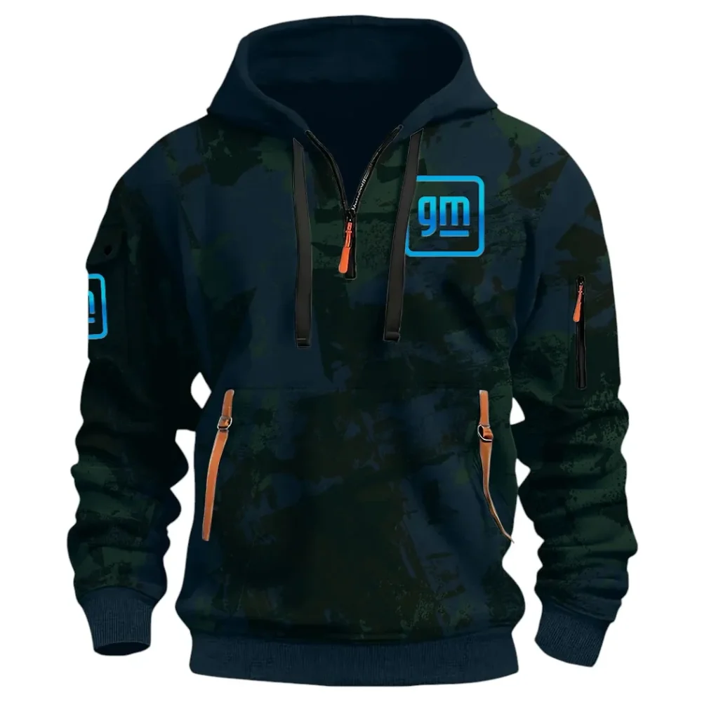 Automotive Brand Hoodie Half Zip 3D Print, Lightweight & Comfortable Streetwear Hoodie CAR514 - Navy - Image 2