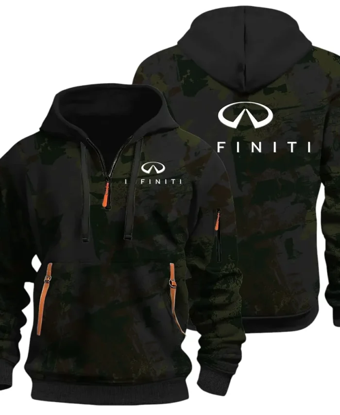 Premium Sedan Hoodie Half Zip 3D Print, Sporty & Street-Ready Hoodie CAR514 - Black