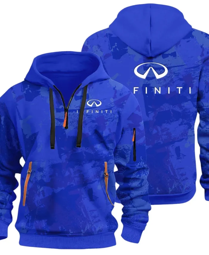 Premium Sedan Hoodie Half Zip 3D Print, Sporty & Street-Ready Hoodie CAR514 - Blue