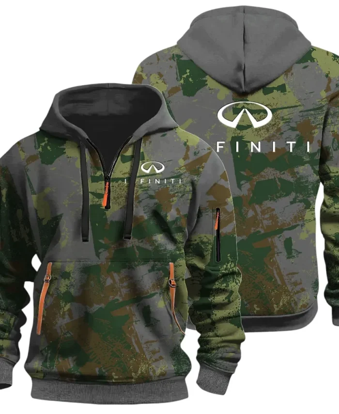Premium Sedan Hoodie Half Zip 3D Print, Sporty & Street-Ready Hoodie CAR514 - Dark Gray