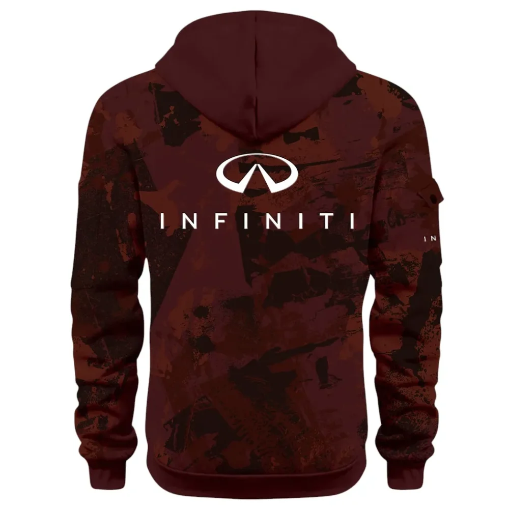 Premium Sedan Hoodie Half Zip 3D Print, Sporty & Street-Ready Hoodie CAR514 - Dark Red - Image 3