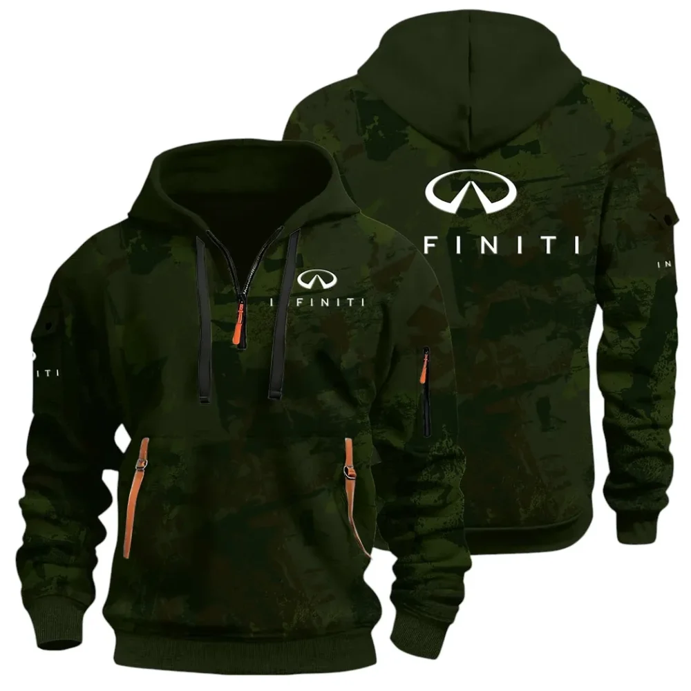 Premium Sedan Hoodie Half Zip 3D Print, Sporty & Street-Ready Hoodie CAR514 - Green