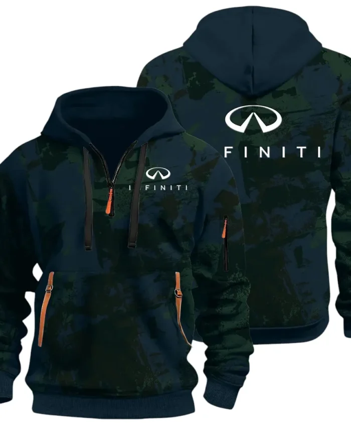 Premium Sedan Hoodie Half Zip 3D Print, Sporty & Street-Ready Hoodie CAR514 - Navy