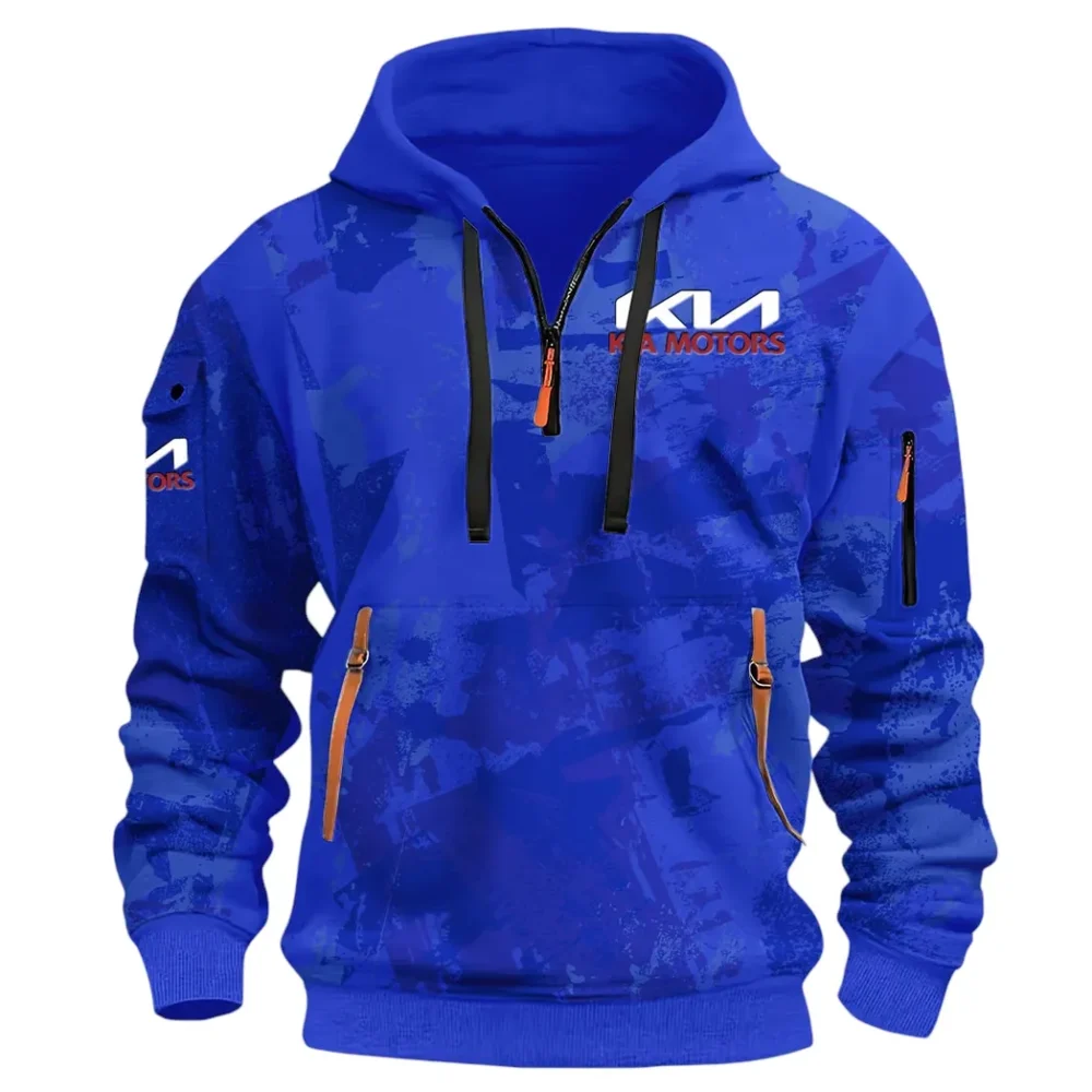 Reliable Automobile Hoodie Half Zip 3D Print, Urban Casual Comfort Hoodie CAR514 - Blue - Image 2