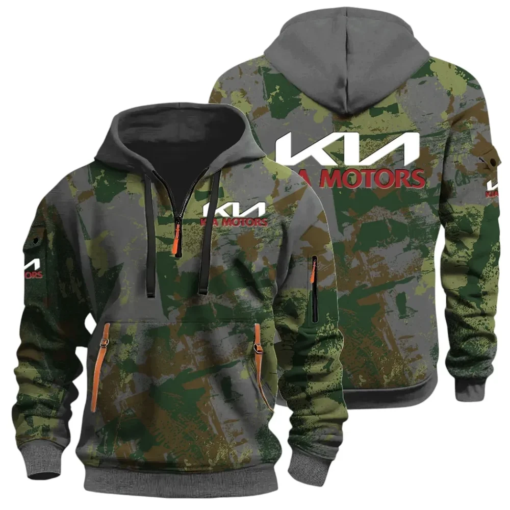 Reliable Automobile Hoodie Half Zip 3D Print, Urban Casual Comfort Hoodie CAR514 - Dark Gray