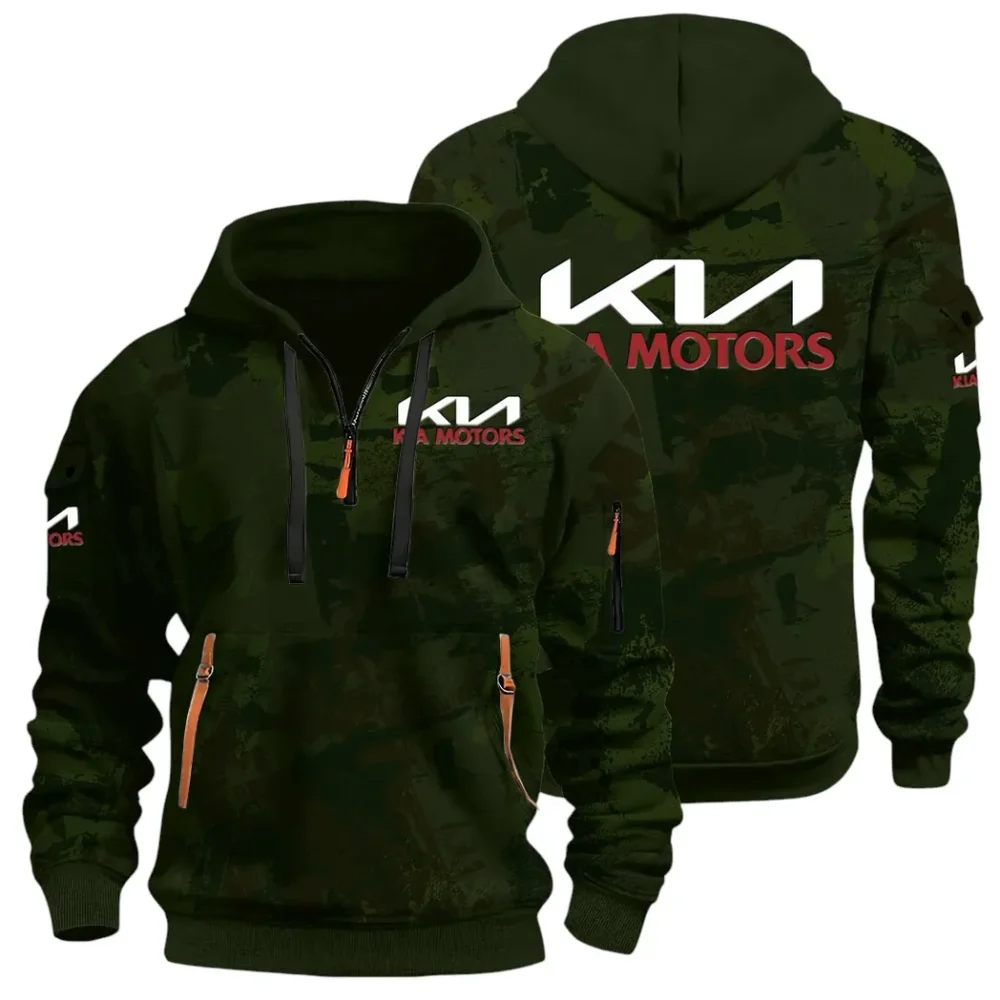 Reliable Automobile Hoodie Half Zip 3D Print, Urban Casual Comfort Hoodie CAR514 - Green