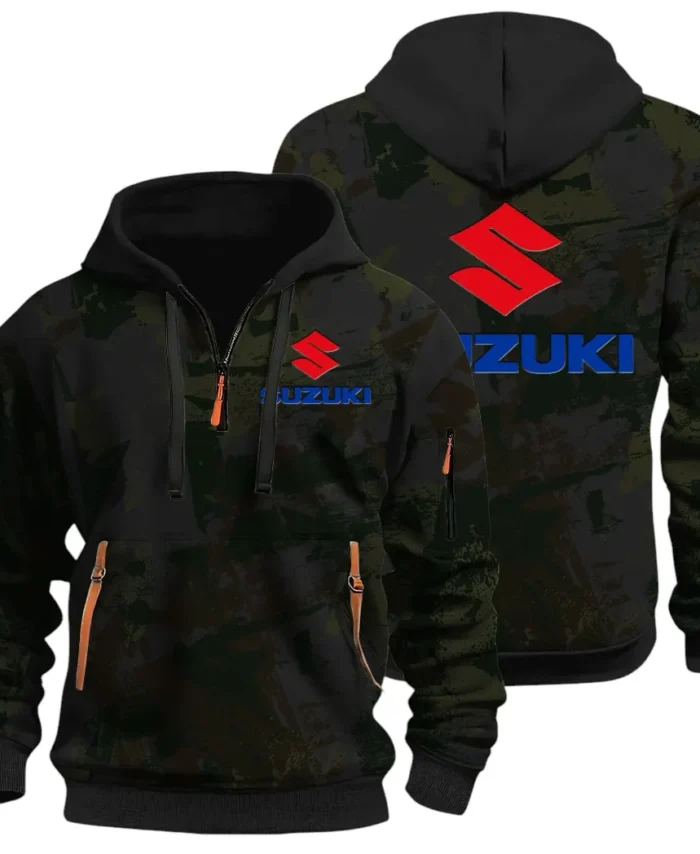 Racing Vibe Hoodie Half Zip 3D Print, Sporty & Street-Ready Hoodie CAR514 - Black