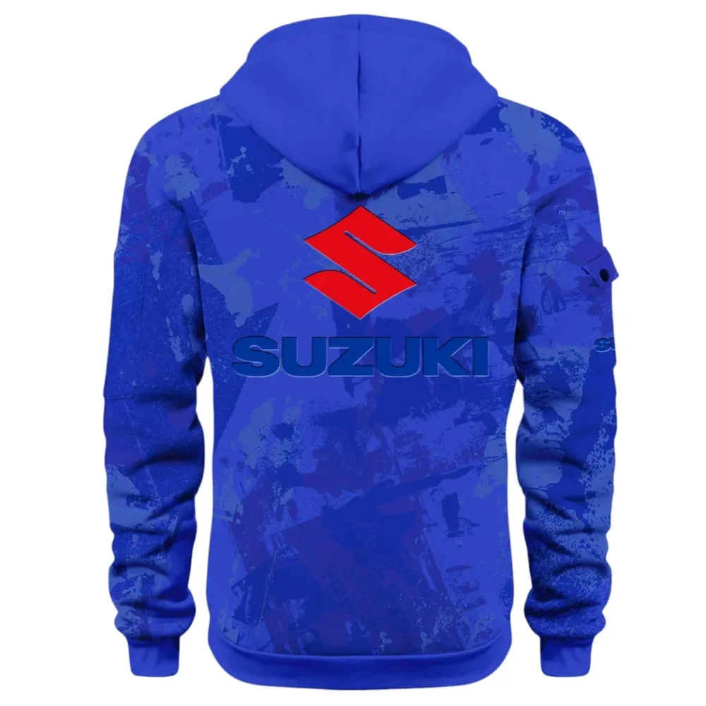 Racing Vibe Hoodie Half Zip 3D Print, Sporty & Street-Ready Hoodie CAR514 - Blue - Image 3