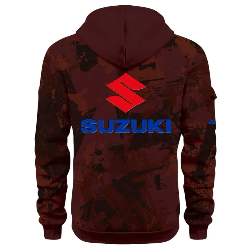 Racing Vibe Hoodie Half Zip 3D Print, Sporty & Street-Ready Hoodie CAR514 - Dark Red - Image 3