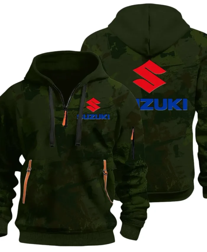 Racing Vibe Hoodie Half Zip 3D Print, Sporty & Street-Ready Hoodie CAR514 - Green