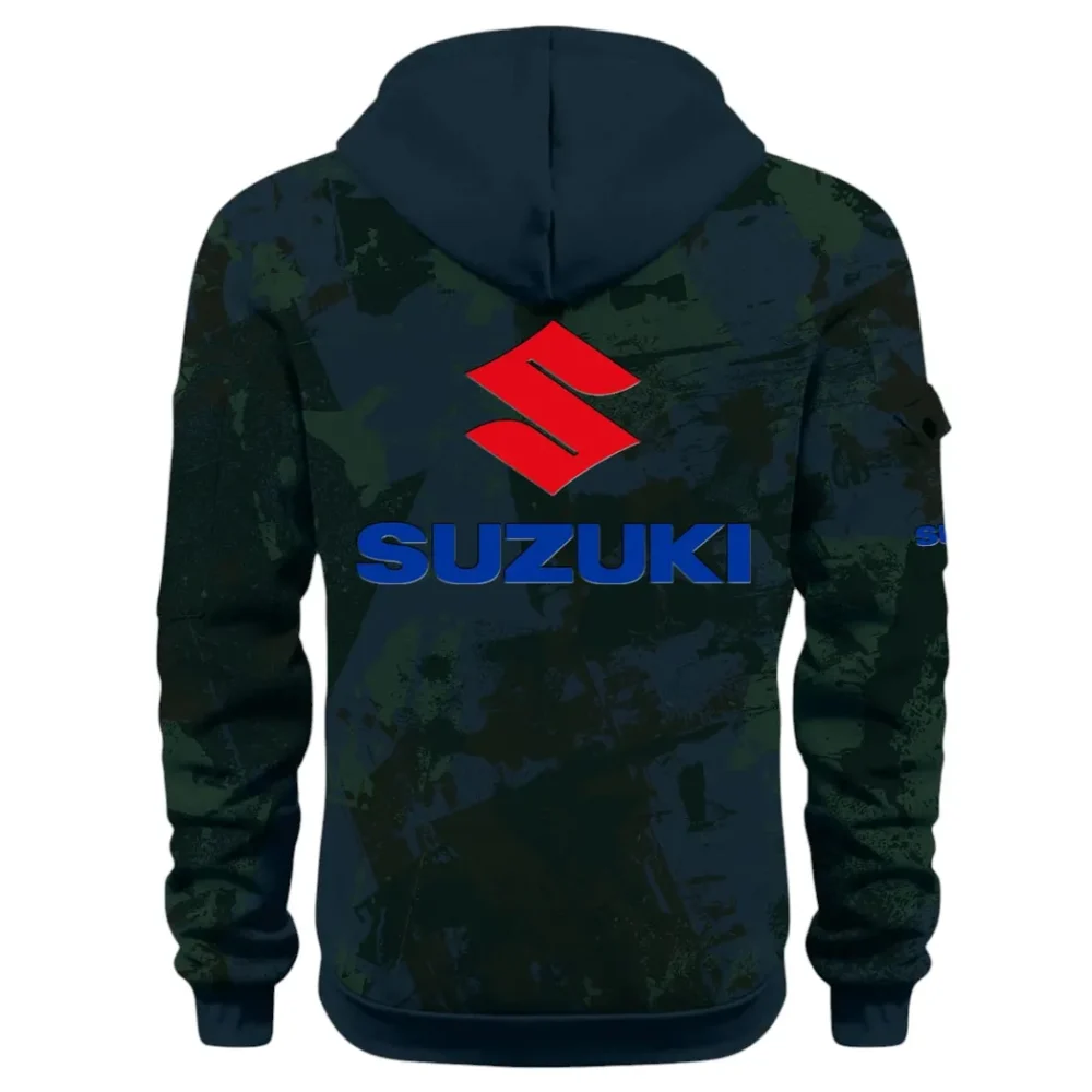 Racing Vibe Hoodie Half Zip 3D Print, Sporty & Street-Ready Hoodie CAR514 - Navy - Image 3
