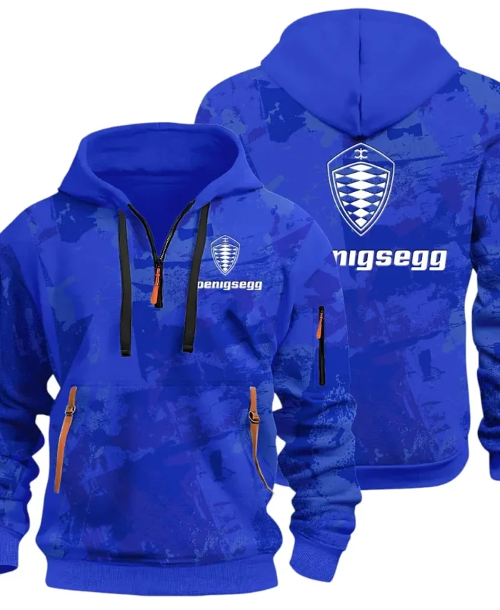 Extreme Speed Vehicle Hoodie Half Zip 3D Print, Urban Style & Relaxed Fit Hoodie CAR514 - Blue