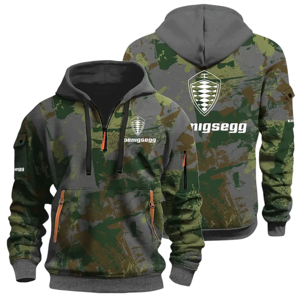 Extreme Speed Vehicle Hoodie Half Zip 3D Print, Urban Style & Relaxed Fit Hoodie CAR514 - Dark Gray