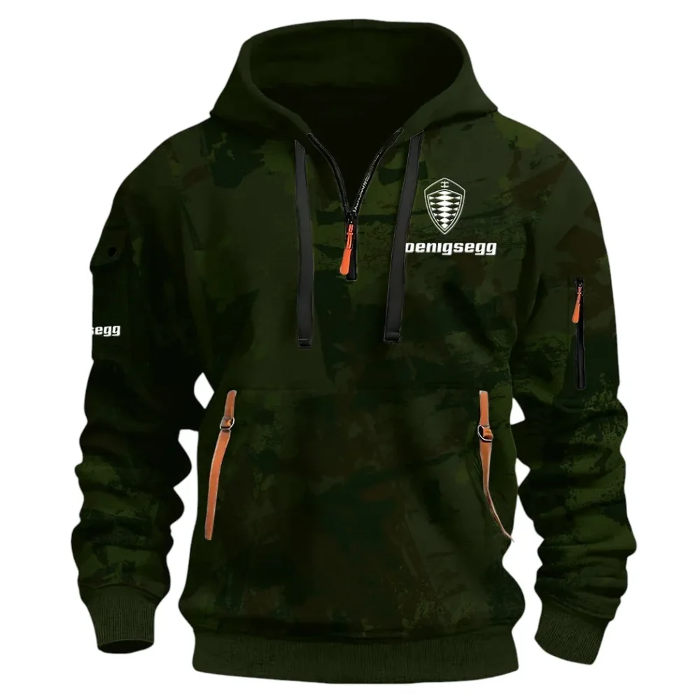 Extreme Speed Vehicle Hoodie Half Zip 3D Print, Urban Style & Relaxed Fit Hoodie CAR514 - Green - Image 2