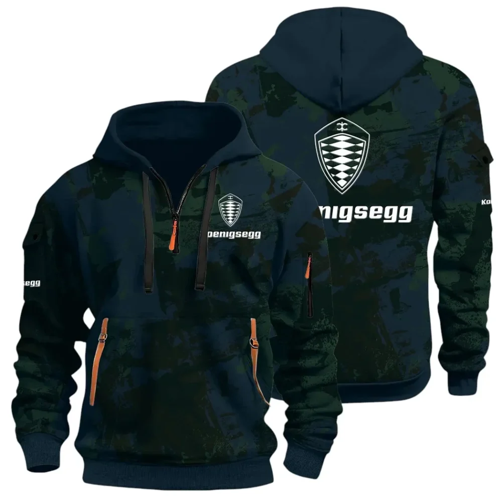 Extreme Speed Vehicle Hoodie Half Zip 3D Print, Urban Style & Relaxed Fit Hoodie CAR514 - Navy