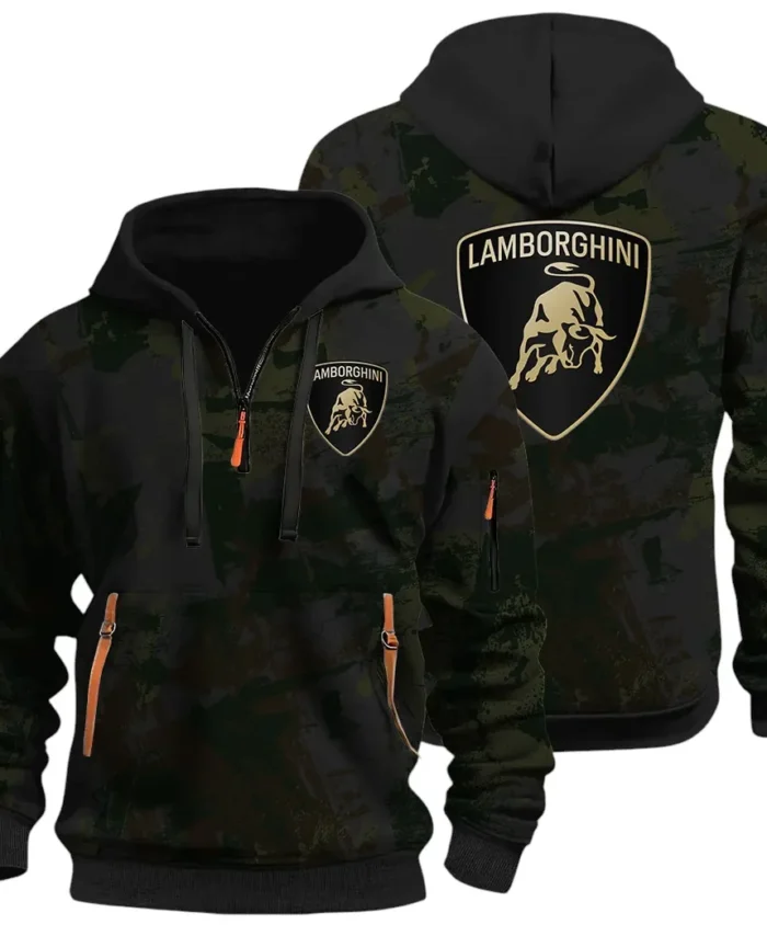 Iconic Supercar Ride Hoodie Half Zip 3D Print, Sporty & Casual Everyday Wear Hoodie CAR514 - Black